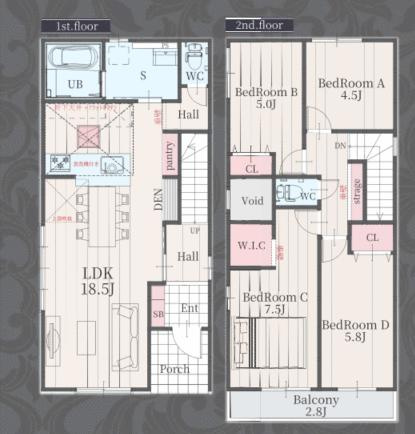 名古屋市瑞穂区萩山町２丁目の新築一戸建の間取り| 