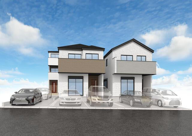 名古屋市瑞穂区萩山町２丁目の新築一戸建の外観パース| 