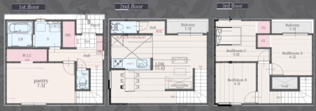 名古屋市瑞穂区萩山町２丁目の新築一戸建の間取り| 