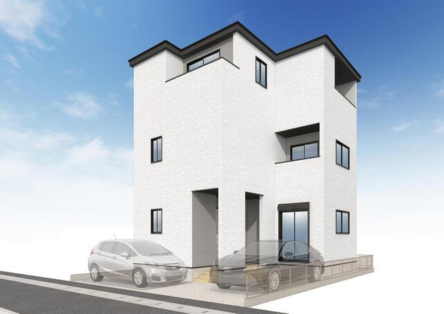 名古屋市中村区郷前町２丁目の新築一戸建の外観パース|３階建て４ＬＤＫ 