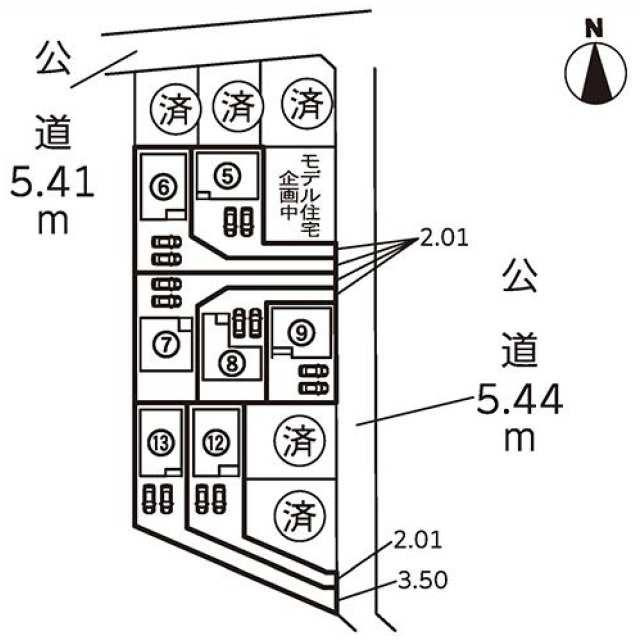 名古屋市北区楠味鋺５丁目の新築一戸建の区画図| 