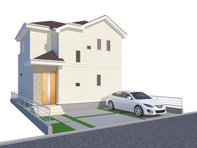 名古屋市北区六が池町の新築一戸建の外観パース| 