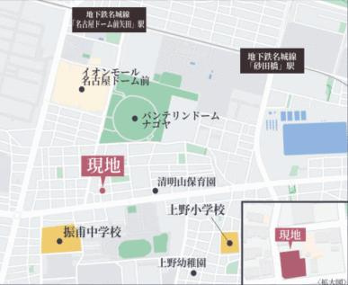 名古屋市千種区萱場２丁目の新築一戸建の地図| 