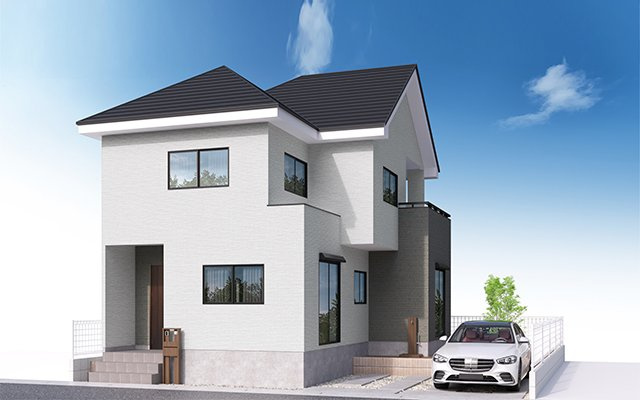 アイタウン前橋市石倉町1丁目　新築住宅の完成予想図|石倉町に新築住宅を建築中です。
お客様のご都合に合わせて同仕様の物件もご見学頂けます♪
アイタウンはおしゃれなデザインでおススメです☆