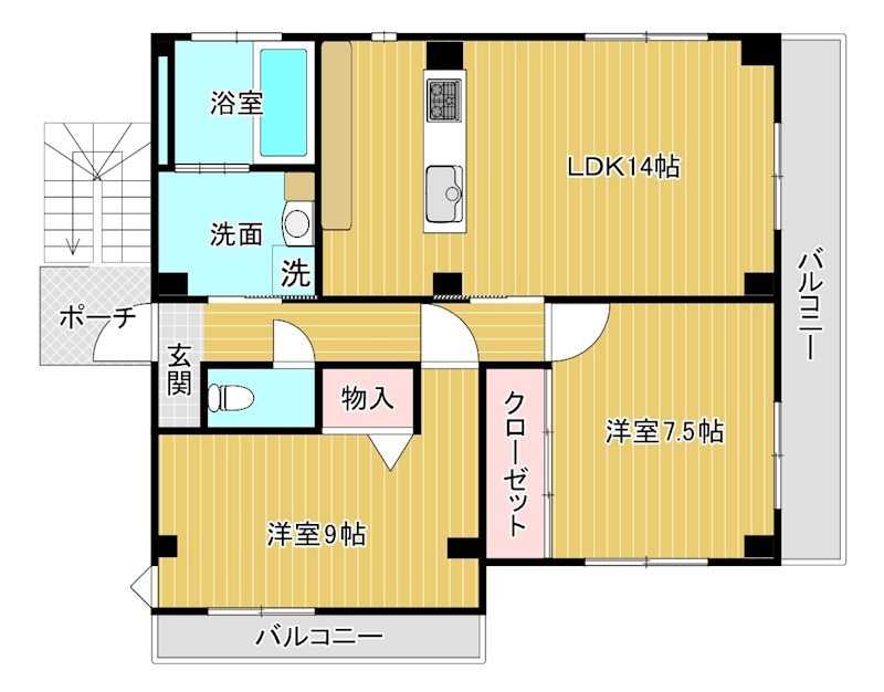 マンション北川の間取り