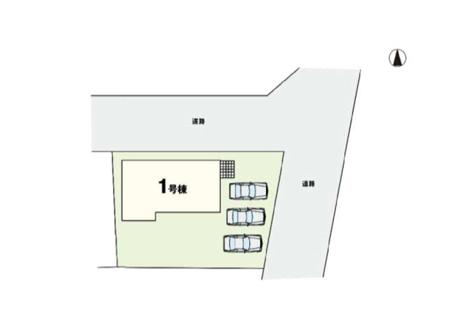 【区画図】 | 新築　伊勢崎市長沼町13期　１号棟 | 1号棟　区画図　北側接道幅員約6ｍ　東側接道幅員約6.7			
	
