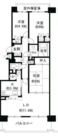 【間取り】 | パークハイム神戸熊内町