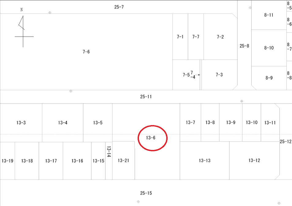 土田３丁目貸地の区画図