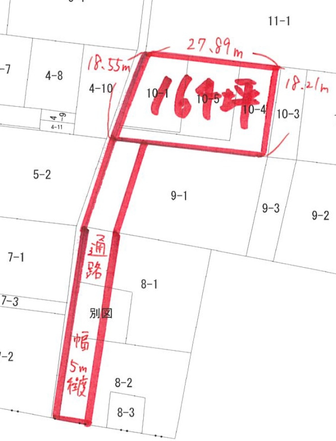 今伊勢町馬寄字大日貸地の区画図
