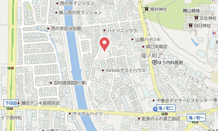 長岡京市滝ノ町2丁目　新築戸建の地図