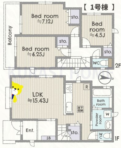 長岡京市滝ノ町2丁目　新築戸建の間取り