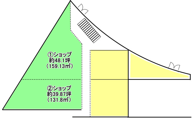 【間取り】 | BIGBOX東大和　テナント② | ②の部分だけ