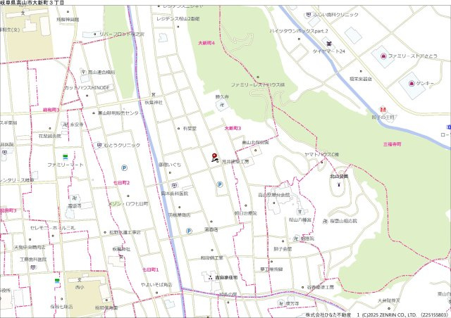 成約　戸建　高山市大新町　2200万円（7/7新規）の地図