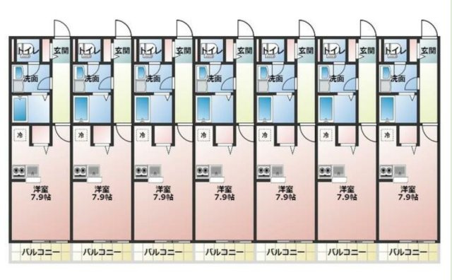 船橋市行田1丁目　一棟売アパートの間取り