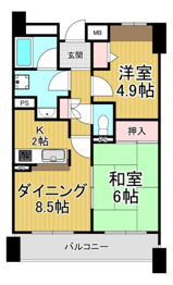 白鷹苦楽園マンションの間取り
