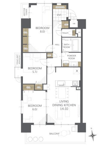 【間取り】リビンコート厚生町 