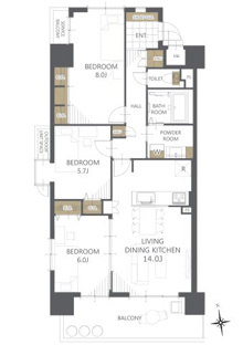 【間取り】リビンコート厚生町 