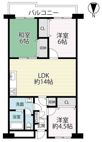 京阪本線・宇治線『中書島』駅まで徒歩１５分☆２０２５年７月リフォーム完了☆ハイム伏見Ａ棟の間取り