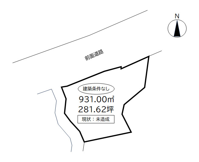 国道148号線沿い　コンビニ近くの区画図