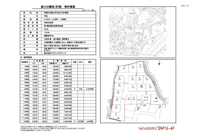 【その他】 | 和歌山市直川681外　直川分譲地１号地 | 他にも区画有ります。