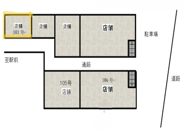 近江八幡市鷹飼町の店舗事務所の間取り