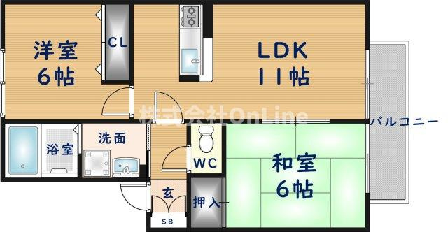 【間取り】 | 新栄プロパティー恩智Ⅲ