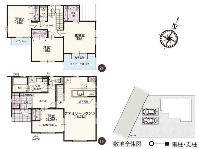 【区画図】 | 74坪のゆとりのある敷地面積が魅力的な分譲地！前面道路も5.7m〜6.0mなので、車の出し入れがしやすく安心です。