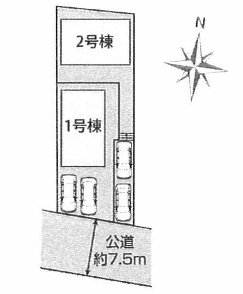 大和市福田  新築戸建全2棟　1号棟の区画図