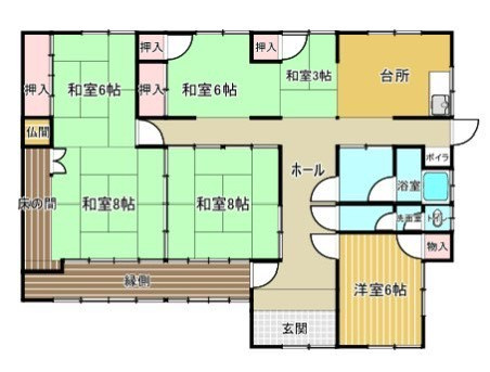 和歌山市　平井　中古物件の間取り