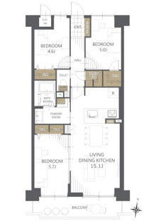 【間取り】エンゼルハイム大濠公園南 