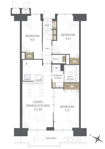 【間取り】ファミール二日市 