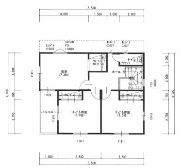 【間取り】 | 宗像市広陵台３丁目 | 2階にもトイレあり。
洋室は2面採光でどのお部屋も陽当り良好です(内、一部屋は三面採光)