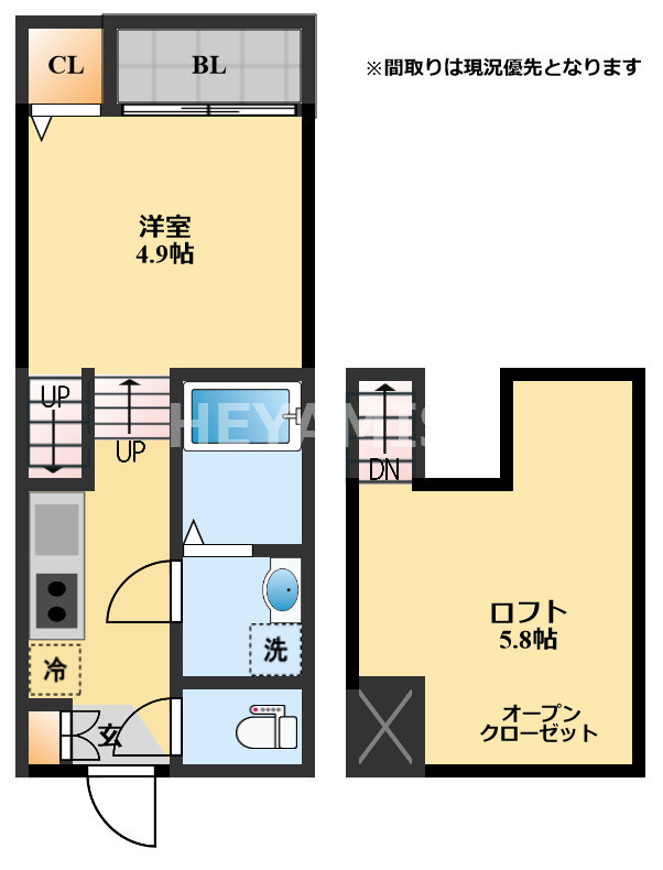 modern palazzo貝津GRASSEの間取り|※現況優先