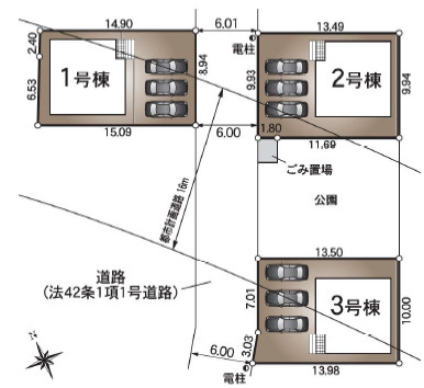 【区画図】 | 姫路市北原第10（全3棟）3号棟 | 3号棟です。