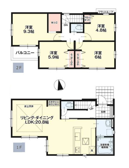 【間取り】 | 福岡市南区皿山1丁目6期　2号棟（全2棟）【仲介手数料無料・0円】 | 平日、土日祝日もお好きな日時にご見学可能です。お気軽にお問合せ下さい。