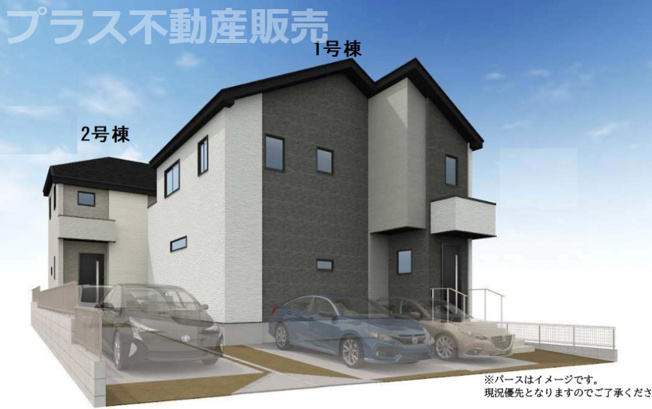 【外観】 | 福岡市南区皿山1丁目6期　1号棟（全2棟）【仲介手数料無料・0円】 | 完成イメージの外観パースです。