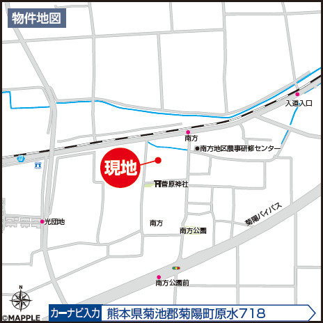 ハートフルタウン／菊陽町原水／B号棟の地図