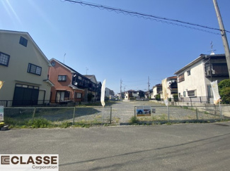 【前面道路含む現地写真】 | 城陽市久世芝ヶ原　4区画4号地　売土地　建築条件付き