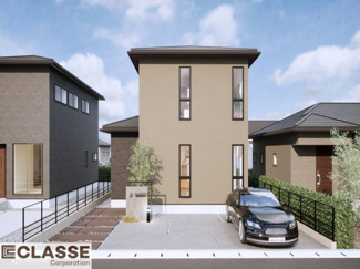 【外観パース】 | 城陽市久世芝ヶ原　4区画4号地　売土地　建築条件付き | 
弊社は、気密測定器を保有しており、自社での気密測定を実現しております。気密処理をし、気密測定まで標準でさせていただいております。