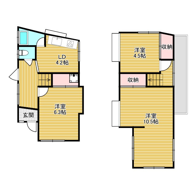 豊中市柴原町5丁目貸家の間取り