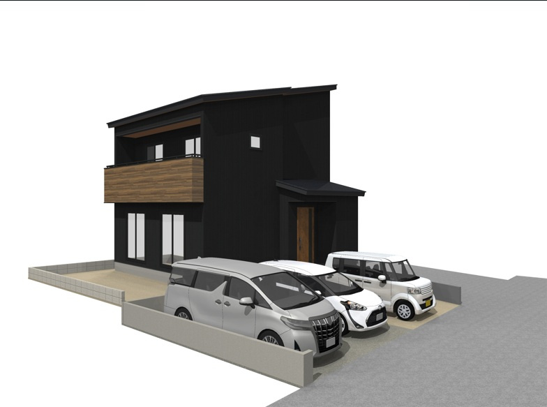 いの町枝川　新築戸建の外観パース|土地　145.62㎡　（約44.04坪）