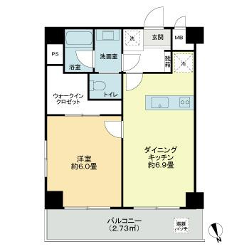 ライオンズマンション新富町の間取り