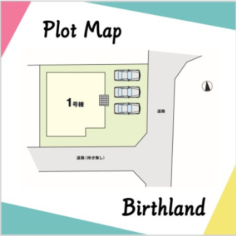 新築戸建・新築建売　福島市瀬上町5期　QUADRIFOGLIO　全1棟の区画図|カースペース並列3台※車種による