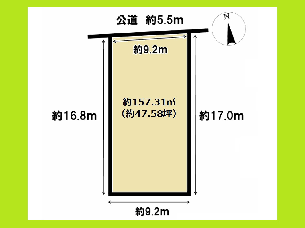 名古屋市中村区向島町４丁目の売地の区画図|敷地４７．５８坪！