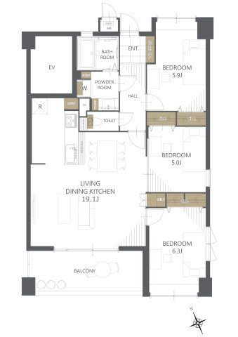 【間取り】コアマンション香椎南ネクステージ 