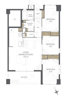 【間取り】コアマンション香椎南ネクステージ 
