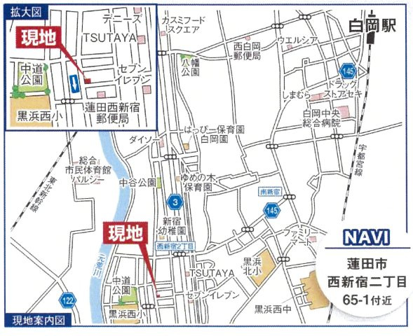 仲介手数料無料　蓮田市西新宿9期　全４棟の地図