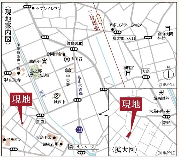 新築戸建・建売　太田第5新野町　Livele Garden　全1棟の地図