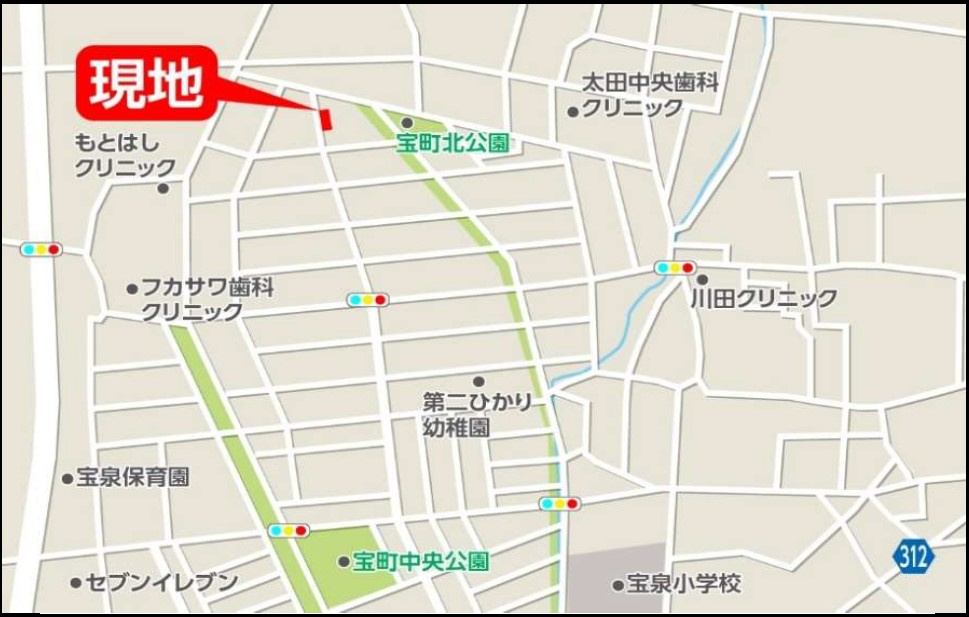 新築戸建・建売　太田市宝町1期　URBAN STYLE　全3棟の地図
