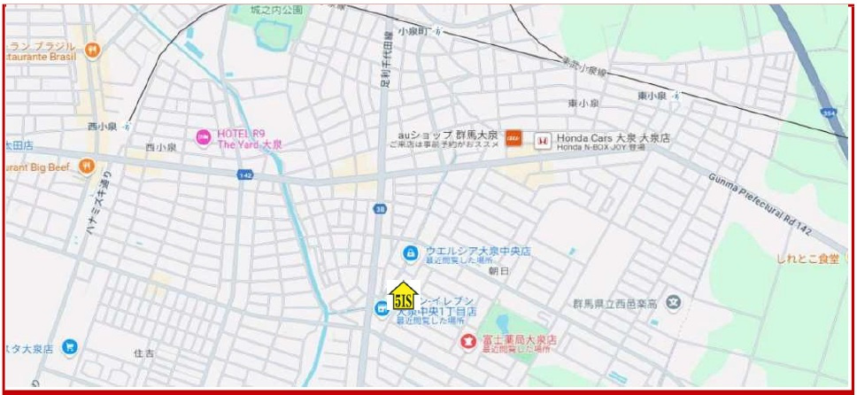 大泉町朝日4丁目　Kダンパー　全4棟の地図